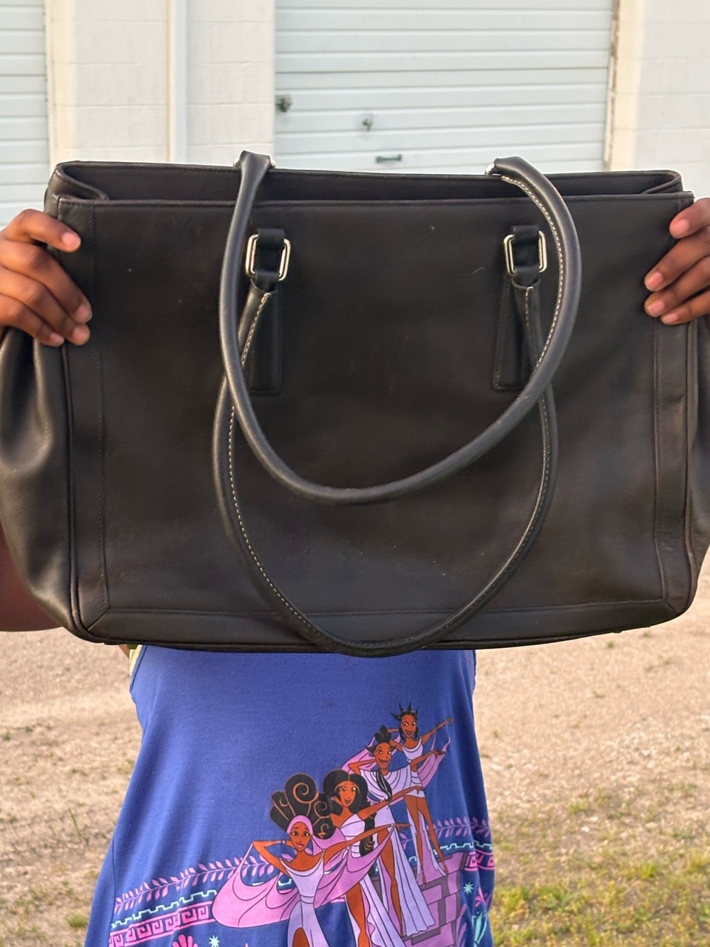 Coach Classic Black Leather Tote Bag - Structured Everyday Carry